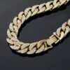 Luxury 18K Gold 13mm Iced Moissanite Cuban Link Chain for Men