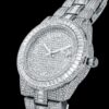 Iced White Gold Men’s Watch with Baguette Cut Roman Numerals