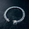 8mm Blue & White Moissanite Iced Cuban Link Bracelet for Men