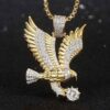 Stylish Iced Flying Eagle Pendant Necklace – Unique Jewelry Design