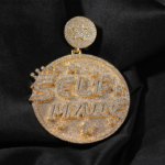 Moissanite Hip Hop ‘SELF MANG’ Large Disc Pendant – Personalize Your Style