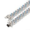 8mm Blue & White Moissanite Iced Cuban Link Bracelet for Men