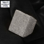 Stunning Moissanite Hip Hop Square Ring | Big Sparkle Statement Jewelry