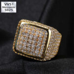 Sparkling Moissanite Vintage Big Square Ring | Hip Hop Style Jewelry