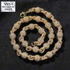 “10mm Moissanite Hip Hop Diamond Bead Chain Necklace for Stunning Style”