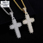 Stunning Moissanite Cactus Thorn Cross Pendant Necklace – Unique Jewelry Gift