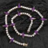 “5mm Purple Moissanite Tennis Chain – Claw & Tooth Design Jewelry”