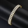 Stunning 10mm Moissanite Double Row Tennis Bracelet in 18K White Gold