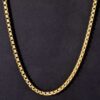 18K Gold-Finish 5mm Round Box Chain Necklace for Durable Elegance