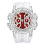 Latest Baguette Stones Watch with Trendy White Silicone Strap