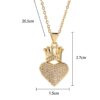 Sparkling Iced Heart & Crown Pendant Necklace – Elegant Fashion Jewelry