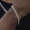 Elegant 6mm Diamond-Cut Stainless Steel Cuban Chain Bracelet for Men