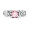 Stunning 2.0 CT Pink Gemstone Engagement Ring in Elegant White Gold