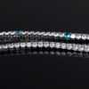 Stunning 5mm Blue Moissanite Tennis Chain Necklace in White Gold