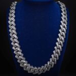 Stunning 18mm White Gold Moissanite Baguette Cuban Link Chain for Luxury Style