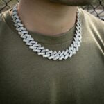 Stunning 18mm White Gold Moissanite Baguette Cuban Link Chain for Luxury Style