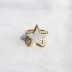 18k Gold Moissanite Star Ring – Elegant Jewelry for Stunning Style