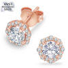 0.5 Carat VVS1 Round Moissanite Flower Earrings – Luxurious & Flawless Sparkle