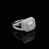 Stunning Baguette Cut Moissanite Ring in Platinum with Pave Setting