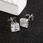 Elegant Men’s Princess Cut Moissanite Stud Earrings | Premium Quality Bling