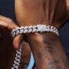 Men’s 12mm Iced Out Moissanite Cuban Link Bracelet | Luxury Sparkle