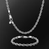 6mm Men’s Rope Chain and Bracelet Set – Stylish Jewelry for Him