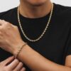 6mm Men’s Rope Chain and Bracelet Set – Stylish Jewelry for Him