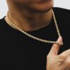 6mm Men’s Rope Chain Necklace in 18K Gold & White Gold – Premium Quality Design