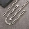 Luxury 8mm Miami Cuban Link Curb Chain Bracelet Set with Secure Hook Clasp