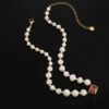 Stunning 8mm Red Ruby Freshwater Pearl Beaded Necklace for Elegant Style