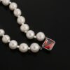 Stunning 8mm Red Ruby Freshwater Pearl Beaded Necklace for Elegant Style