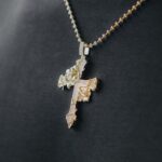 Elegant Ivy Cross Gold Moissanite Pendant Necklace – Dazzling Jewelry Gift