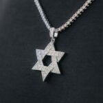 Elegant White Gold Moissanite Star of David Pendant Necklace