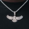 Stunning Eagle White Gold Moissanite Pendant Necklace – Elegant Jewelry Design