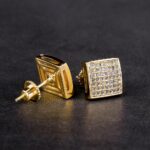 S925 Moissanite Square Diamond Stud Earrings for Men – Elegant & Affordable Men’s Jewelry