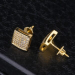 S925 Moissanite Square Diamond Stud Earrings for Men – Elegant & Affordable Men’s Jewelry