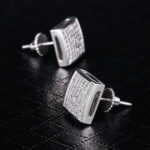 S925 Moissanite Square Diamond Stud Earrings for Men – Elegant & Affordable Men’s Jewelry