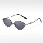 Chic Moissanite Rimless Fashion Sunglasses – Stylish UV Protection