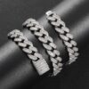 15mm Moissanite T-Square Ice-Out Diamond Cuban Link Chain – Luxury Jewelry