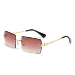 Sleek Frameless Square Sunglasses for Ultimate UV Protection & Style