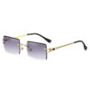 Stylish Rimless Twist Design Crystal Cut Square Sunglasses for Women