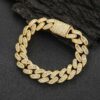 15mm Diamond Cuban Link Bracelet – Ice Out T-Square Design for Men