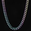 10mm Rainbow Miami Cuban Link Chain Necklace for Stylish Men