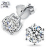 VVS1 Moissanite Earrings – 0.6/0.8/1.0 Carats – Round Cut Sparkling Jewelry