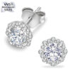 0.5 Carat VVS1 Round Moissanite Flower Earrings – Luxurious & Flawless Sparkle