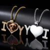 Iced Moissanite Heart Pendant with Custom ‘I Love U’ Baguette Cut Design