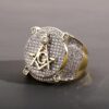 Iced Gold Moissanite Masonic Ring | Luxury Men’s Jewelry