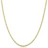 18K Gold Finish 3mm Rope Chain – Stylish Jewelry for Everyday Wear