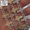 8mm Moissanite Cuban Link Chain Necklace – Sparkling Cross Design