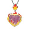 Glow-in-the-Dark Moissanite Pendant – Frozen Heart Design for Dazzling Elegance